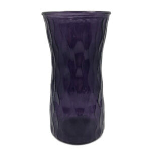 Purple Glass Cylinder Tabletop Vase | Wave Design | Modern Home Décor
